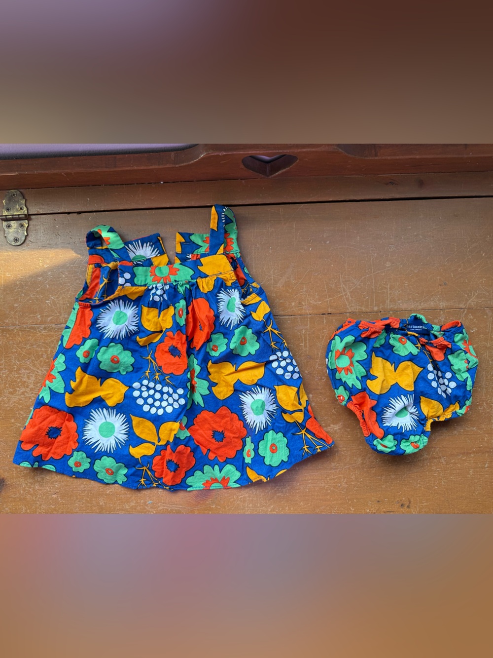 Marimekko Blue Floral Baby Dress 9M